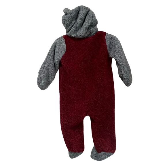 NFL Team Apparel Commanders Burgundy Gray Hooded Fleece Baby Romper 6-9M - Picture 3 of 9